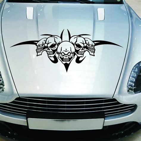 Auto Skull Skull Sticker Car Engine Cover Skeleton Personality Car Sticker Decal Big Size 60 ...