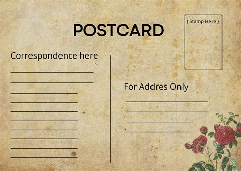 Printable Postcard Template