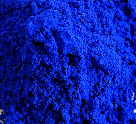 Natural blue oxide pigment in powder form formerly knows as ultramarine blue is a very brilliant ...