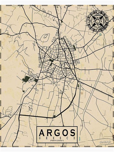 "Argos City Map of Greece - Vintage" Poster for Sale by deMAP | Redbubble