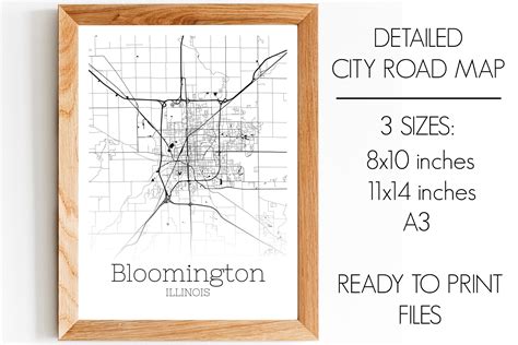 Bloomington Illinois City Map Graphic by SVGExpress · Creative Fabrica