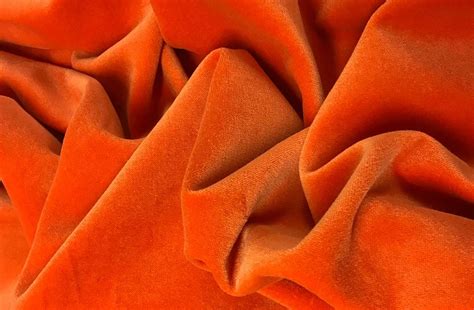 Orange Cotton Velvet Fabric | The Stripes Company | Velvet dress fabric ...