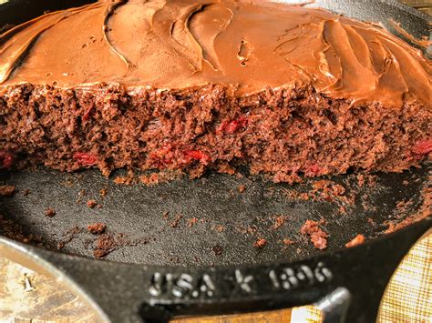 Skillet Cherry Chocolate Cake - Dutch Oven Daddy