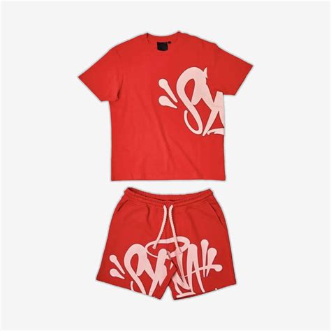 SYNA WORLD LOGO T SHIRT + SHORT SET - RED