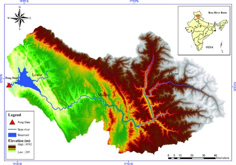 Map of India and the Beas river catchment. | Download Scientific Diagram