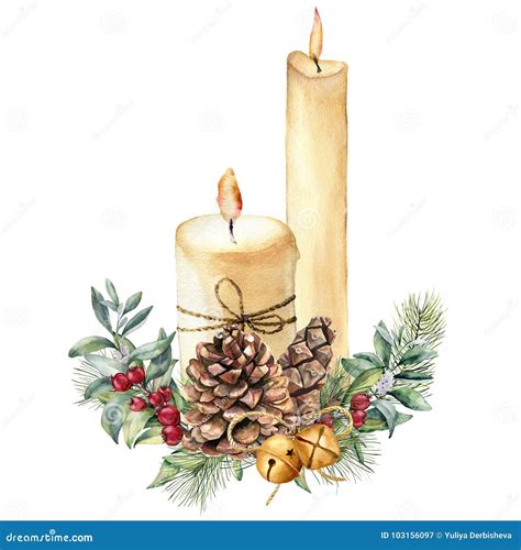 Candle Watercolor Painting Stock Image | CartoonDealer.com #28092421