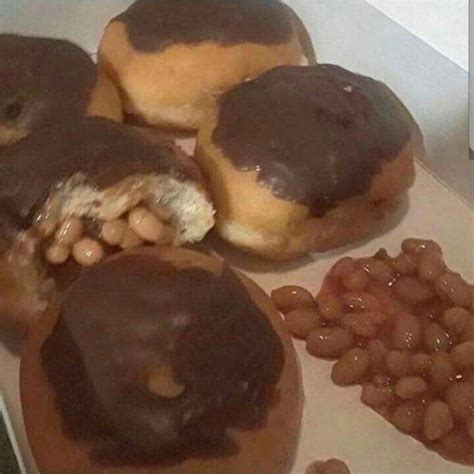 Donuts stuffed with Baked Beans, Yuuuummmy : r/shittyfoodporn