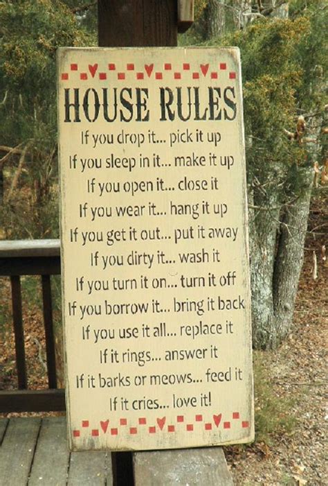 House rules funny house rules. handpainted wood sign | Etsy