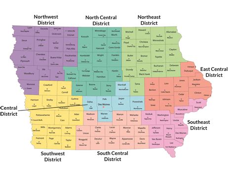 School Districts In Iowa Map - Map