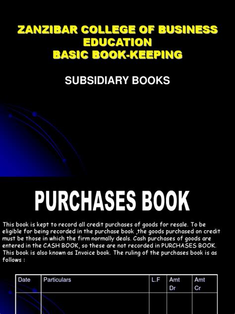 Subsidiary Books.pdf | Debits And Credits | Financial Transaction