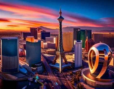 LAS VEGAS SKYLINE AT SUNSET "MSG SPHERE" AT SUNSET. SHOT WITH NIKON ...