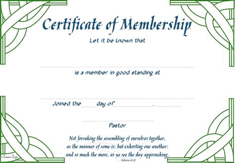 Church Membership Certificate PDF Printable - Etsy