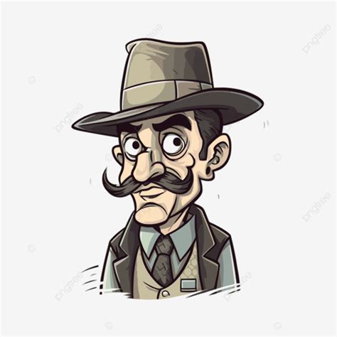 Bill Clipart Cartoon Man With Mustache And Hat Vector, Bill, Clipart ...