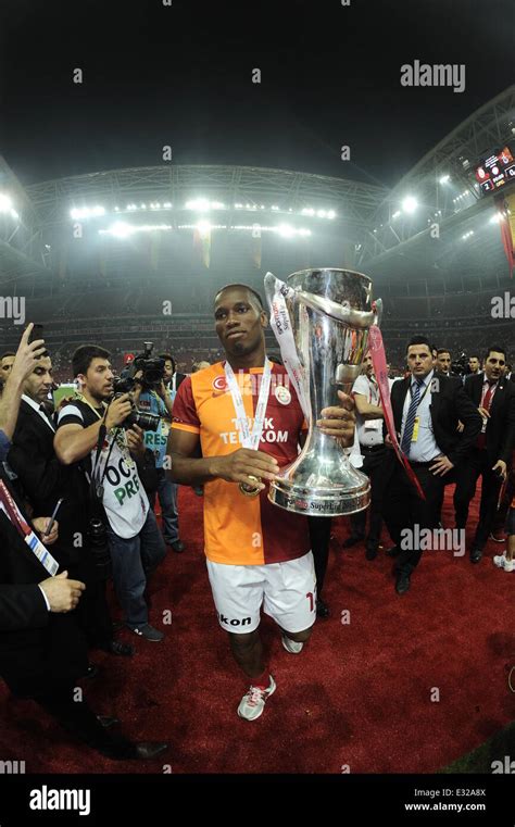 Galatasaray Players with the Championship Trophy, celebrate winning ...