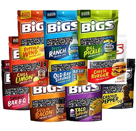 Bigs Sunflower Seeds Variety Sampler – Buffalo Wing, Cheeseburger ...