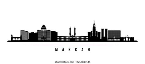 Makkah Skyline Horizontal Banner Black White Stock Vector (Royalty Free ...