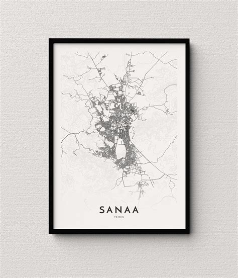 Sanaa Map Sanaa Yemen City Map Print Map Poster Map Print | Etsy UK