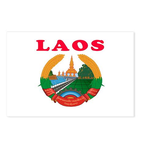 Laos Coat Of Arms Designs Postcards (Package of 8) by majortees