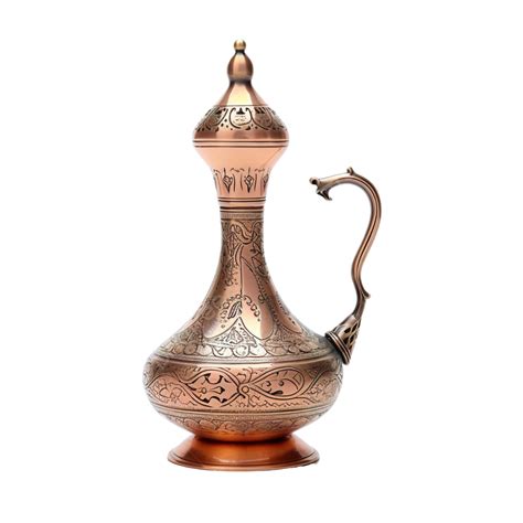 A Copper Genie Lamp With Artistic Chasing And Engraving Central Asia ...