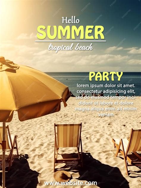 Premium PSD | Summer template poster