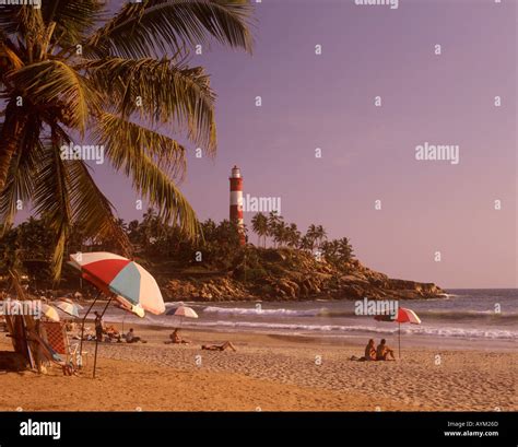 Lighthouse Beach Kovalam Kerala India Stock Photo - Alamy