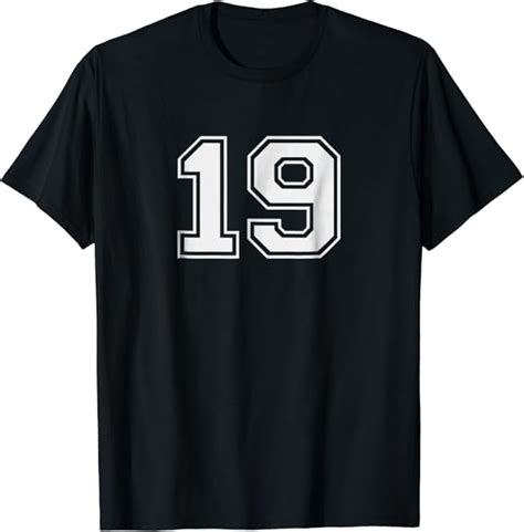 Amazon.com: 19 Sports Jersey Number T-Shirt for Fan or Player #19: Clothing