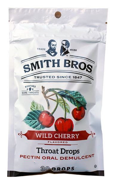 Smith Brothers Wild Cherry Throat Drops (Bag of 30 Drops) - Smith Brothers