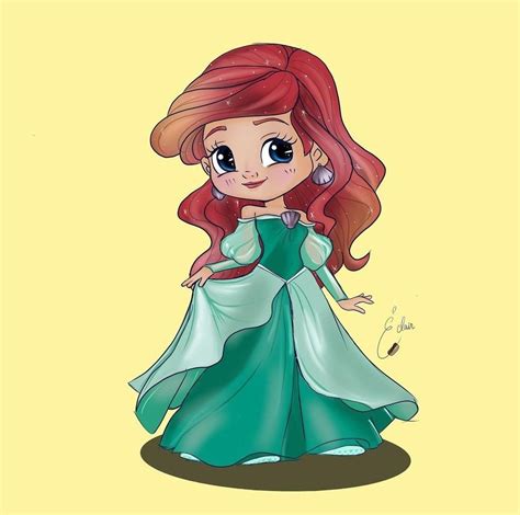 Disney Princess Babies, Cute Disney Drawings, Ariel The Little Mermaid ...