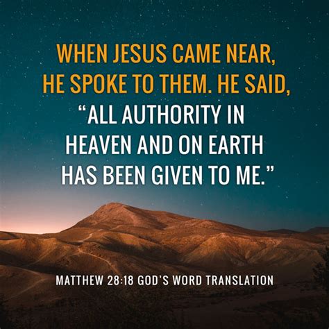 Comparing Matthew 28:18 All authority in heaven and on earth – God’s Word Mission Society