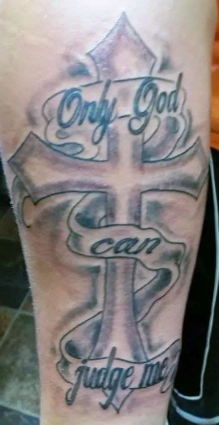 "Only God can judge me" arm tattoo. Stone Tattoo, Cross Tattoos, Judge ...