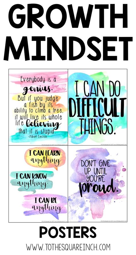 Growth Mindset Posters | Inspirational Classroom Decor | Sổ tay