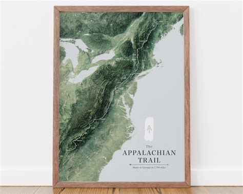 Appalachian Trail Map Art, Topographic Map Art, Appalachian Trail Gifts ...