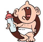 animated free gif: a crying baby's hungry because he finished the bottle milk....baby i love ...
