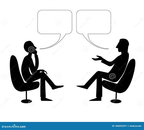 Two Men are Talking with Bubble. Vector Drawing Image. Stock Vector ...