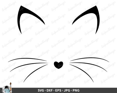 Cara de gato Bigotes SVG Cara de gato Clip Art Vector Gato - Etsy México