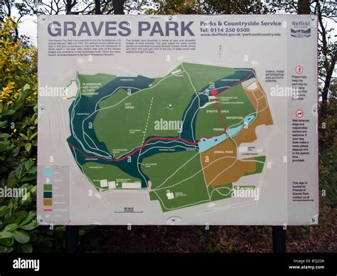 Graves Park Sheffield, map Stock Photo - Alamy