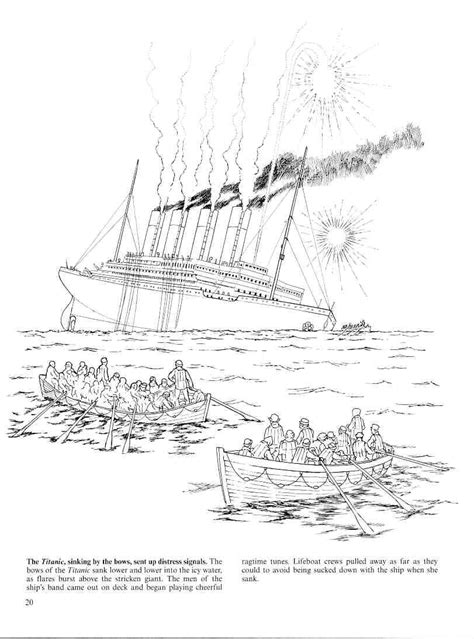 The Titanic, sinking by the bows, sent up distress signa | Printable coloring pages, Coloring ...