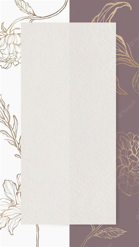 Premium Vector | Rectangle paper on floral outline background mobile ...