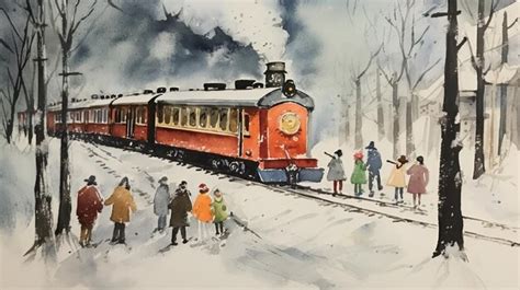 Premium AI Image | Enchanting Watercolor Illustration Of A Train In The ...