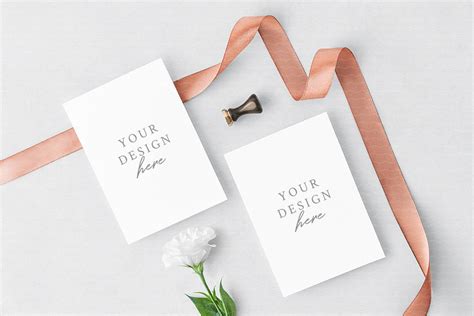 Wedding Invitation Mockup Greeting Cards Mockup / Floral | Etsy