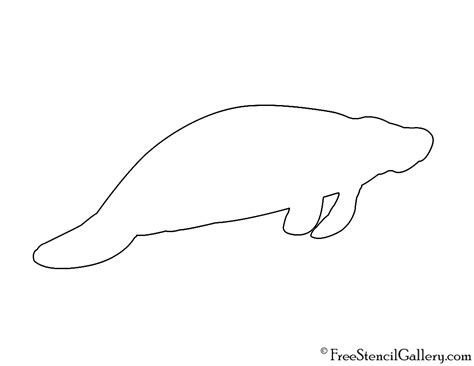 Manatee Silhouette Stencil | Free Stencil Gallery