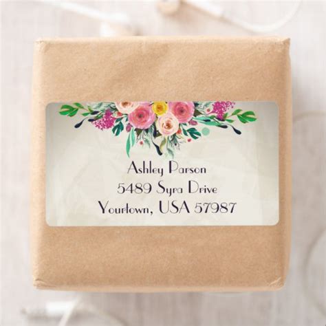 Floral return address label | Zazzle