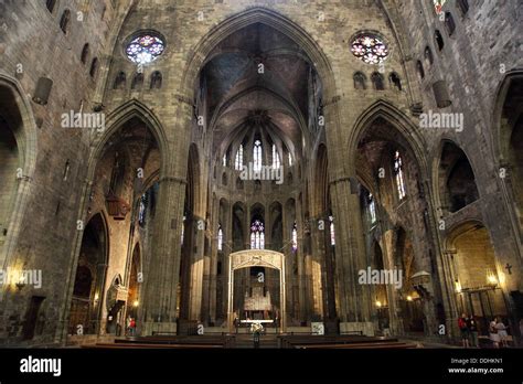 Interior of the Cathedral of Girona. Catalonia, Spain Stock Photo ...