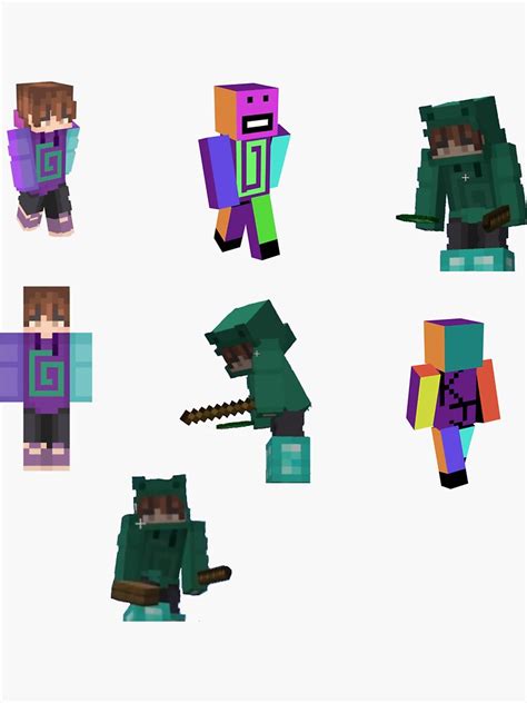 "Karl Jacobs minecraft skin pack" Sticker by mwrenne2806 | Redbubble