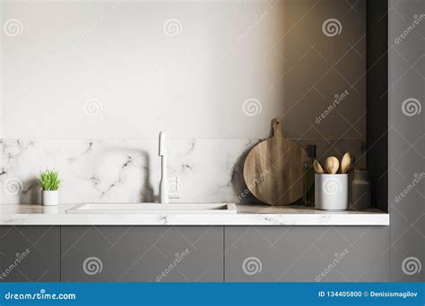 White marble kitchen sink stock illustration. Illustration of model ...