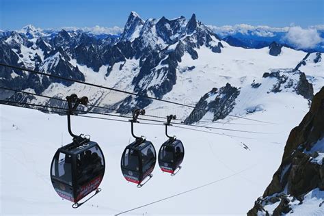 Panoramic Mont Blanc Cable Car, Chamonix Editorial Stock Photo - Image ...