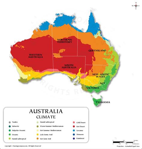 Australia Climate Map, Australia Climate Zones Map