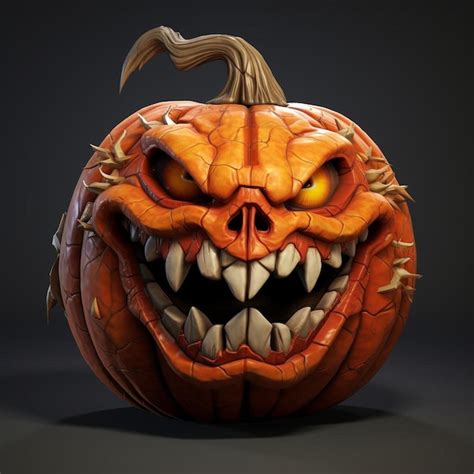 Premium AI Image | a pumpkin with a scary face and the mouth on it