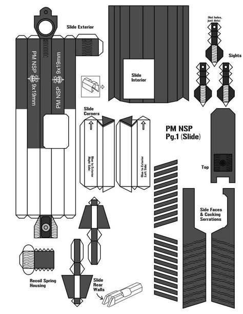 Guns PM NSPscale 1:1 paper model kit3D paper craft model | Etsy | Paper models, Free paper ...