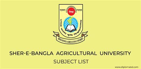 Sher-e-Bangla Agricultural University Subject List